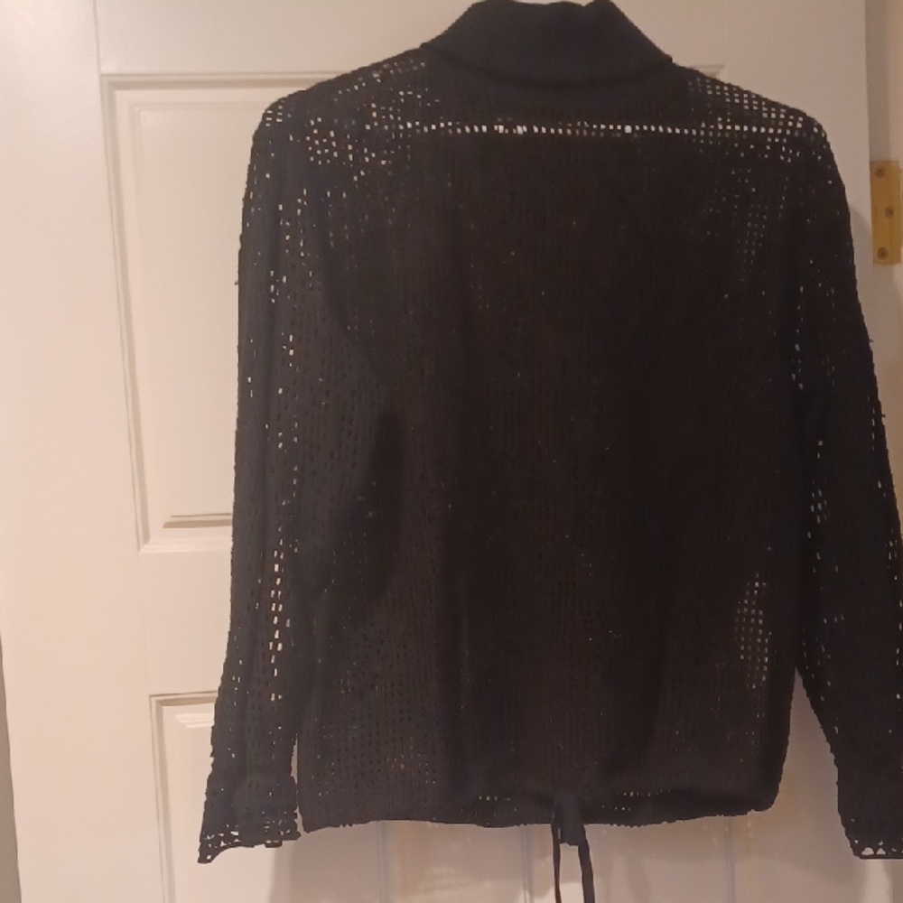 See By Chloe Lace Black Turtleneck Top